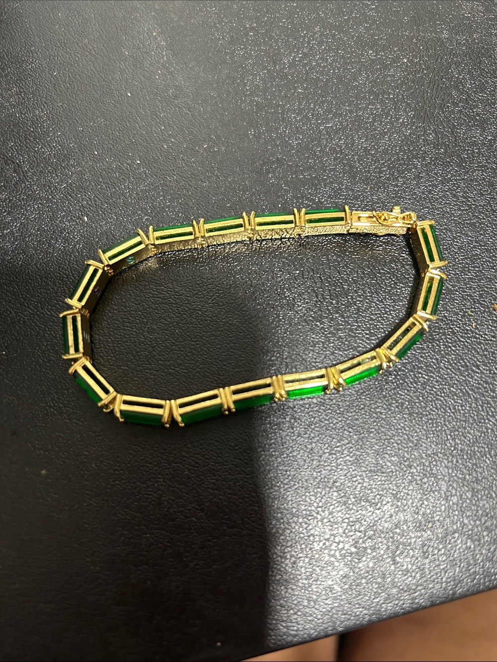 Kurt Geiger Green Stone Tennis Bracelet - Picture 4 of 5